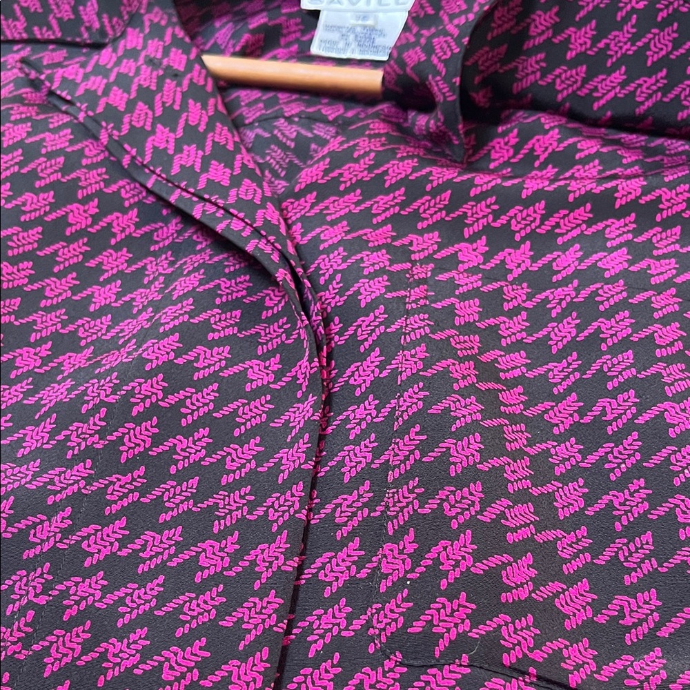 Black and Magenta Houndstooth Blouse Size 16 - Picture 7 of 7